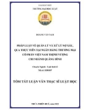 Tóm tắt Luận văn Thạc sĩ Luật học: Pháp luật về quản lý và xử lý nợ xấu qua thực tiễn tại Ngân hàng thương mại cổ phần Việt Nam Thịnh Vượng Chi nhánh Quảng Bình