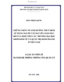 Luận án Tiến sĩ Hệ thống thông tin quản lý: Những nhân tố ảnh hưởng tới ý định sử dụng nguồn tài nguyên giáo dục mở của sinh viên các trường đại học khối Kinh tế và Quản trị Kinh doanh ở Việt Nam