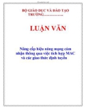 LUẬN VĂN: Nâng cấp hiệu năng mạng cảm nhận thông qua việc tích hợp MAC và các giao thức định tuyến