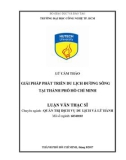 Luận văn Thạc sĩ Quản trị dịch vụ du lịch và lữ hành: Giải pháp phát triển du lịch đường sông tại thành phố Hồ Chí Minh