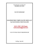 Luận văn Thạc sĩ Quản trị kinh doanh: Giải pháp phát triển nguồn nhân lực tại Ngân hàng TMCP Sài Gòn