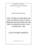 Luận văn Thạc sĩ kinh tế: Nâng cao hiệu quả hoạt động cho thuê tài chính tại Công ty TNHH MTV Cho thuê tài chính Ngân hàng Á Châu giai đoạn 2012 – 2020