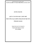 Tóm tắt luận văn Thạc sĩ Quản lý văn hóa: Quản lý di tích mộ và đền thờ thân Công Tài, xã Hồng Thái, huyện Việt Yên, tỉnh Bắc Giang