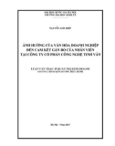 Luận văn Thạc sĩ Quản trị kinh doanh: Ảnh hưởng của văn hóa doanh nghiệp đến cam kết gắn bó của nhân viên tại Công ty Cổ phần Công nghệ Tinh Vân