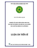 Luận án Tiến sĩ Nông nghiệp: Nghiên cứu đặc điểm nông sinh học của một số dòng lúa mới do lai xa giữa hai loài phụ indica và japonica