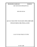 Luận văn Thạc sĩ Quản lý công: Quản lý nhà nước về xây dựng nông thôn mới ở huyện Phong Thổ, tỉnh Lai Châu