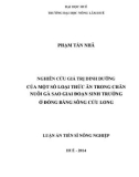 Luận án Tiến sĩ Nông nghiệp: Nghiên cứu giá trị dinh dưỡng của một số loại thức ăn trong chăn nuôi gà Sao giai đoạn sinh trưởng ở Đồng bằng Sông Cửu Long