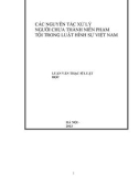 Luận văn thạc sĩ luật học: Các nguyên tắc xử lý người chưa thành niên phạm tội trong luật hình sự Việt Nam