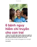 6 bệnh nguy hiểm chỉ truyền cho con trai