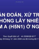 CHẨN ĐOÁN, XỬ TRÍ VÀ PHÒNG LÂY NHIỄM CÚM A (H5N1) Ở NGƯỜI