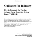 Guidance for Industry - How to Complete the Vaccine Adverse Event Reporting System Form (VAERS-1)