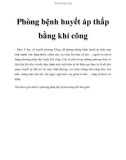 Phòng bệnh huyết áp thấp bằng khí công