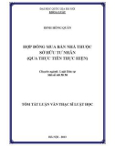 Tóm tắt luận văn Thạc sỹ Luật học: Hợp đồng mua bán nhà thuộc sở hữu tư nhân