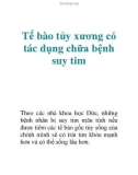 Tế bào tủy xương có tác dụng chữa bệnh suy tim