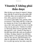 Vitamin E không phải thần dược