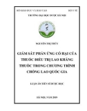 Luận án tiến sĩ Dược học: Giám sát phản ứng có hại của thuốc điều trị lao kháng thuốc trong Chương trình Chống Lao Quốc gia