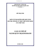 Luận án Tiến sĩ Quản trị kinh doanh: Nhân tố ảnh hưởng đến khả năng hấp thụ vốn đầu tư trực tiếp nước ngoài của Việt Nam