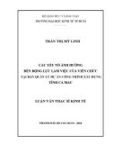 Luận văn Thạc sĩ Kinh tế: Các yếu tố ảnh hưởng đến động lực làm việc của viên chức tại Ban quản lý dự án công trình Xây dựng tỉnh Cà Mau