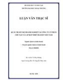 Luận văn Thạc sĩ Quản trị kinh doanh: Quản trị rủi ro doanh nghiệp tại Công ty Cổ phần Chế tạo và Lắp ráp Thiết bị điện Việt Nam