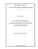 Luận văn Thạc sĩ Kinh tế: Các yếu tố ảnh hưởng đến giá trị thương hiệu bia tại thị trường Thành phố Hồ Chí Minh