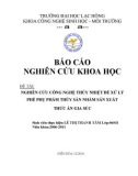 Báo cáo nghiên cứu khoa học đề tài: Nghiên cứu công nghệ thủy nhiệt để xử lý phế phụ phẩm thủy sản nhằm sản xuất thức ăn gia súc