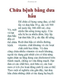 Chữa bệnh bằng dưa hấu