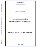 Luận án Tiến sĩ Văn học Việt Nam: Đặc điểm loại hình truyện truyền kỳ Việt Nam