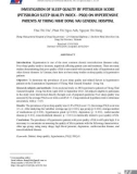 Nghiên cứu chất lượng giấc ngủ bằng thang điểm Pittsburgh (Pittsburgh sleep quality index - PSQI) trên bệnh nhân tăng huyết áp tại Bệnh viện Đa khoa Thống Nhất