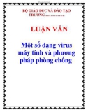 LUẬN VĂN: Một số dạng virus máy tính và phương pháp phòng chống