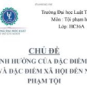 Chủ đề Sự ảnh hưởng của đặc điểm sinh học và đặc điểm xã hội đến người phạm tội