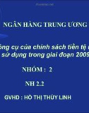 Đề tài Các công cụ của chinh sách tiền tệ mà ngân hàng nhằ nước đã sử dụng trong giai đoạn 2009 - 2011 