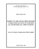 Luận văn: NGHIÊN CỨU MỘT SỐ ĐẶC ĐIỂM SINH HỌC VÀ KHẢ NĂNG SẢN XUẤT CỦA LỢN BẢO LẠC, HUYỆN BẢO LẠC, TỈNH CAO BẰNG