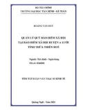 Tóm tắt Luận văn Thạc sĩ Kinh tế: Quản lý quỹ bảo hiểm xã hội tại Bảo hiểm xã hội huyện A Lưới, tỉnh Thừa Thiên Huế