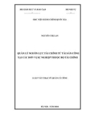 Luận văn Thạc sĩ Quản lý công: Quản lý nguồn lực tài chính từ tài sản công tại các đơn vị sự nghiệp thuộc Bộ Tài chính