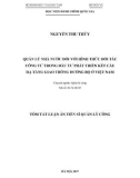 Tóm tắt luận án Tiến sĩ Quản lý công: Quản lý nhà nước đối với hình thức đối tác công tư trong đầu tư phát triển kết cấu hạ tầng giao thông đường bộ ở Việt Nam