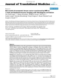 báo cáo hóa học: Rat model of metastatic breast cancer monitored by MRI at 3 tesla and bioluminescence imaging with histological correlation