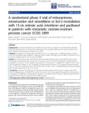 Báo cáo hóa học: A randomized phase II trial of mitoxantrone, estramustine and vinorelbine or bcl-2 modulation with 13-cis retinoic acid, interferon and paclitaxel in patients with metastatic castrate-resistant prostate cancer: ECOG 3899