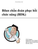 Bài giảng Bilan chẩn đoán phục hồi chức năng (BDK)