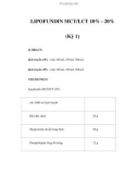 LIPOFUNDIN MCT/LCT 10% - 20% (Kỳ 1)