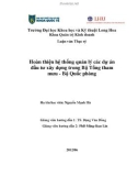 Luận văn: Hoàn thiện hệ thống quản lý các dự án đầu tư xây dựng trong Bộ Tổng tham mưu - Bộ Quốc phòng