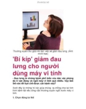 'Bí kíp' giảm đau lưng cho người dùng máy vi tính