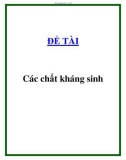 ĐỀ TÀI Các chất kháng sinh 