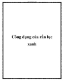 Công dụng của rắn lục xanh