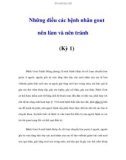 Những điều các bệnh nhân gout nên làm và nên tránh (Kỳ 1)