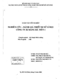 Luận văn: Nghiên cứu đánh giá thiết bị xử lý công ty xi măng Hà Tiên 1