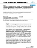 Báo cáo khoa học: Transfer of immunoglobulins through the mammary endothelium and epithelium and in the local lymph node of cows during the initial response after intramammary challenge with E. coli endotoxin