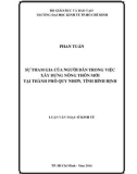 Luận văn Thạc sĩ Kinh tế: Sự tham gia của người dân trong việc xây dựng NTM tại thành phố Quy Nhơn, tỉnh Bình Định