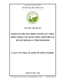 Luận văn Thạc sĩ Kinh tế nông nghiệp: Đánh giá việc huy động nguồn lực cộng đồng trong xây dựng nông thôn mới tại huyện Nho Quan, tỉnh Ninh Bình