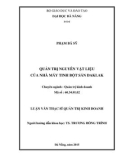 Luận văn Thạc sĩ Quản trị kinh doanh: Quản trị nguyên vật liệu của Nhà máy Tinh bột sắn Đắk Lắk