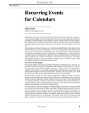 Recurring Events for Calendars